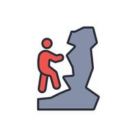 climber icon. .Editable stroke.linear style sign for use web design,logo.Symbol illustration. vector