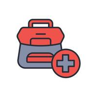 first aid kit icon. .Editable stroke.linear style sign for use web design,logo.Symbol illustration. vector
