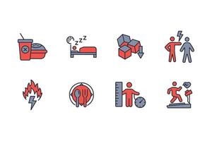 Weight loss icon set..Editable stroke.linear style sign for use web design,logo.Symbol illustration. vector