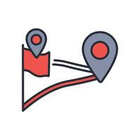 route icon. .Editable stroke.linear style sign for use web design,logo.Symbol illustration. vector