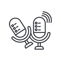 Voice control icon. .Editable stroke.linear style sign for use web design,logo.Symbol illustration. vector