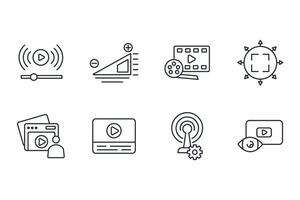 media icon set..Editable stroke.linear style sign for use web design,logo.Symbol illustration. vector