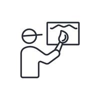 artist icon. .Editable stroke.linear style sign for use web design,logo.Symbol illustration. vector