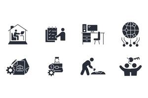 Work icon set..Editable stroke.linear style sign for use web design,logo.Symbol illustration. vector