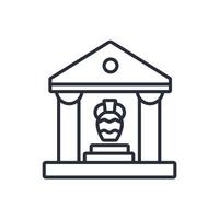 Museum icon. .Editable stroke.linear style sign for use web design,logo.Symbol illustration. vector