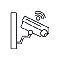 Security Camera icon. .Editable stroke.linear style sign for use web design,logo.Symbol illustration. vector