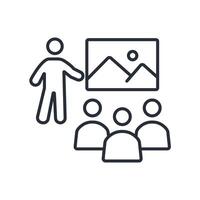 exhibition icon. .Editable stroke.linear style sign for use web design,logo.Symbol illustration vector