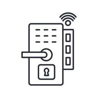 Smart lock icon. .Editable stroke.linear style sign for use web design,logo.Symbol illustration. vector