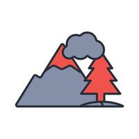 Mountain icon. .Editable stroke.linear style sign for use web design,logo.Symbol illustration. vector