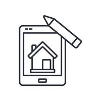 tablet icon. .Editable stroke.linear style sign for use web design,logo.Symbol illustration. vector