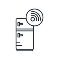 Smart fridge icon. .Editable stroke.linear style sign for use web design,logo.Symbol illustration. vector