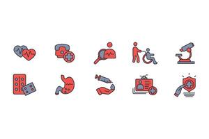Healthcare and medical icon set..Editable stroke.linear style sign for use web design,logo.Symbol illustration. vector