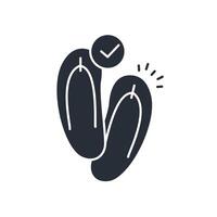 flip flops icon. .Editable stroke.linear style sign for use web design,logo.Symbol illustration. vector