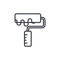 paint roller icon. .Editable stroke.linear style sign for use web design,logo.Symbol illustration. vector