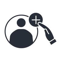 add friend icon. .Editable stroke.linear style sign for use web design,logo.Symbol illustration. vector