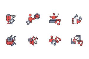 music icon. .Editable stroke.linear style sign for use web design,logo.Symbol illustration. vector