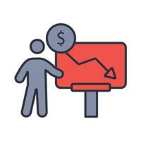 deficit icon. .Editable stroke.linear style sign for use web design,logo.Symbol illustration. vector