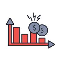 recession icon. .Editable stroke.linear style sign for use web design,logo.Symbol illustration. vector