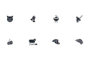 Meat icon set..Editable stroke.linear style sign for use web design,logo.Symbol illustration. vector