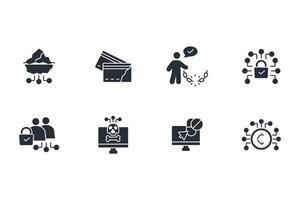 Dark web icon set..Editable stroke.linear style sign for use web design,logo.Symbol illustration. vector