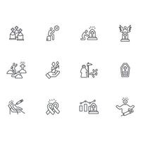 death icon set..Editable stroke.linear style sign for use web design,logo.Symbol illustration. vector