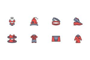 Clothes icon set..Editable stroke.linear style sign for use web design,logo.Symbol illustration. vector