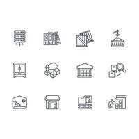 storage icon set..Editable stroke.linear style sign for use web design,logo.Symbol illustration. vector