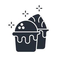 cupcake icon. .Editable stroke.linear style sign for use web design,logo.Symbol illustration. vector