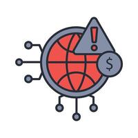bad economy icon. .Editable stroke.linear style sign for use web design,logo.Symbol illustration. vector