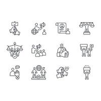 activism protest icon set..Editable stroke.linear style sign for use web design,logo.Symbol illustration. vector