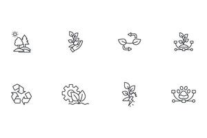 Environment icon set..Editable stroke.linear style sign for use web design,logo.Symbol illustration. vector