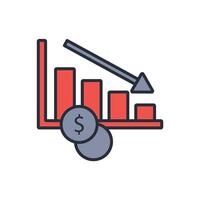 decline icon. .Editable stroke.linear style sign for use web design,logo.Symbol illustration. vector