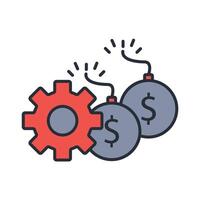 Debt Management icon. .Editable stroke.linear style sign for use web design,logo.Symbol illustration. vector