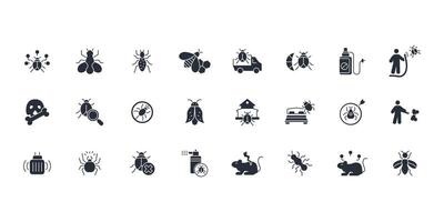 Pest control icon set..Editable stroke.linear style sign for use web design,logo.Symbol illustration. vector