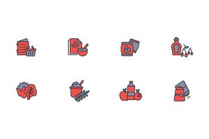 grocery icon set..Editable stroke.linear style sign for use web design,logo.Symbol illustration. vector