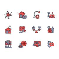 working from home icon set..Editable stroke.linear style sign for use web design,logo.Symbol illustration. vector