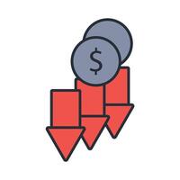unprofitable icon. .Editable stroke.linear style sign for use web design,logo.Symbol illustration. vector