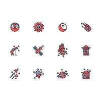Astronomy icon set..Editable stroke.linear style sign for use web design,logo.Symbol illustration. vector