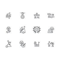 winners icon set..Editable stroke.linear style sign for use web design,logo.Symbol illustration. vector