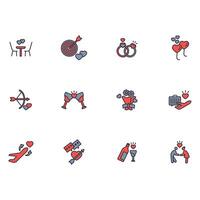 Honeymoon icon set..Editable stroke.linear style sign for use web design,logo.Symbol illustration. vector