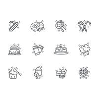 Sweets and desserts icon set..Editable stroke.linear style sign for use web design,logo.Symbol illustration. vector