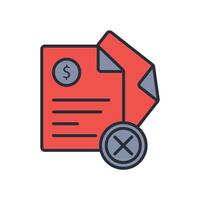 unpaid bill icon. .Editable stroke.linear style sign for use web design,logo.Symbol illustration. vector