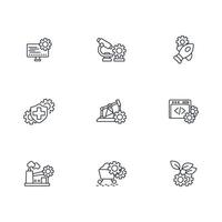 Engineering icon set..Editable stroke.linear style sign for use web design,logo.Symbol illustration. vector