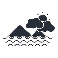 Sunset icon. .Editable stroke.linear style sign for use web design,logo.Symbol illustration. vector
