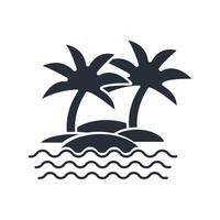 island icon. .Editable stroke.linear style sign for use web design,logo.Symbol illustration. vector