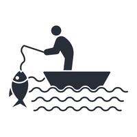 fishing icon. .Editable stroke.linear style sign for use web design,logo.Symbol illustration. vector