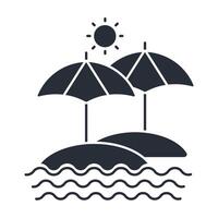 beach icon. .Editable stroke.linear style sign for use web design,logo.Symbol illustration. vector