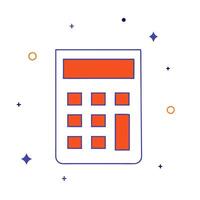 Glowing financial calculator with numbers floating in space vector