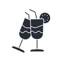 tropical drink icon. .Editable stroke.linear style sign for use web design,logo.Symbol illustration. vector
