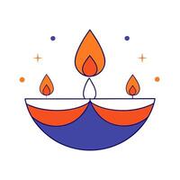 Glossy Diwali candles arranged in a symmetrical pattern casting a warm glow on a dark background vector